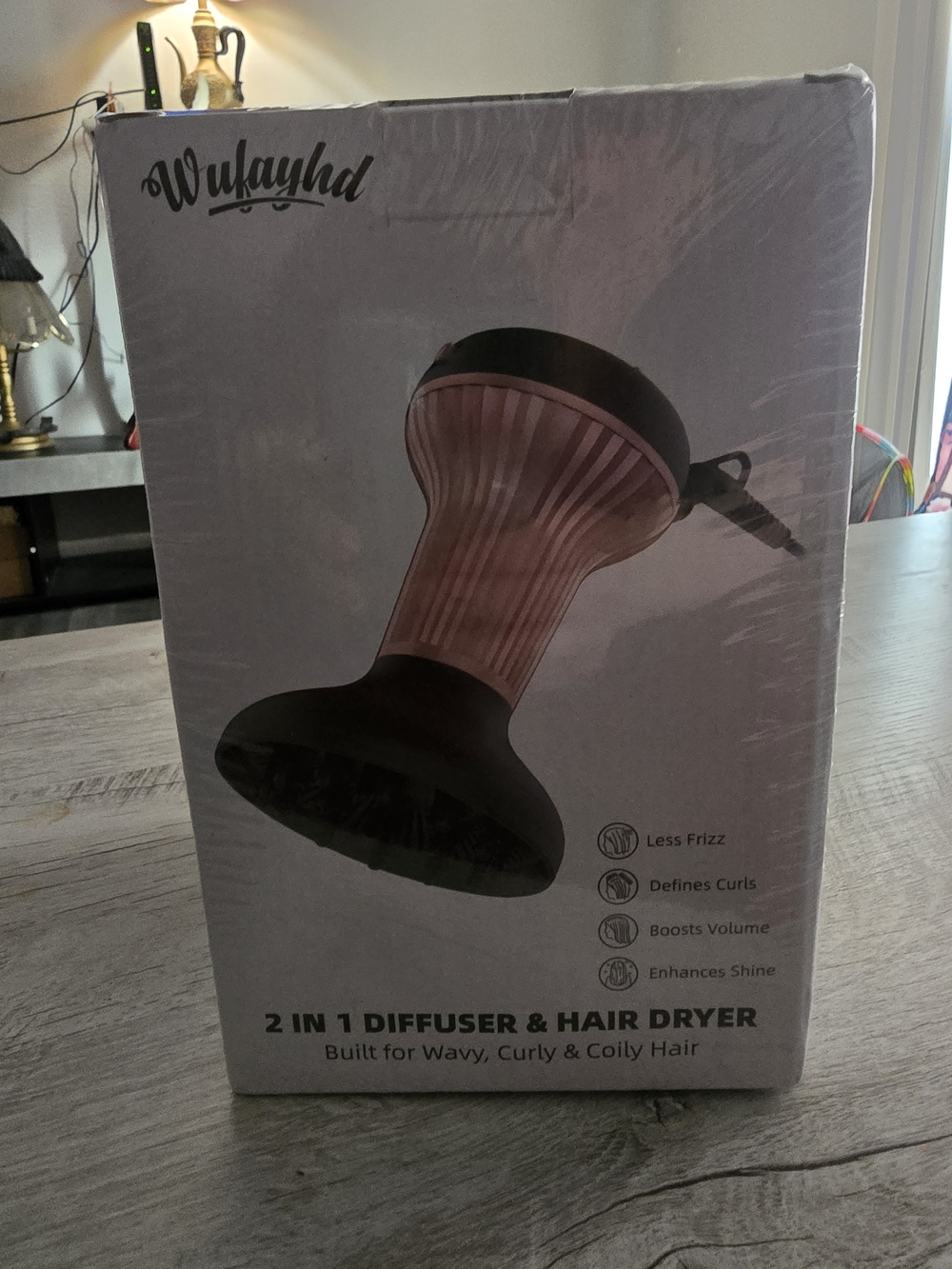 2-in-1 Pink Diffuser & Hair Dryer - Enhances Curls